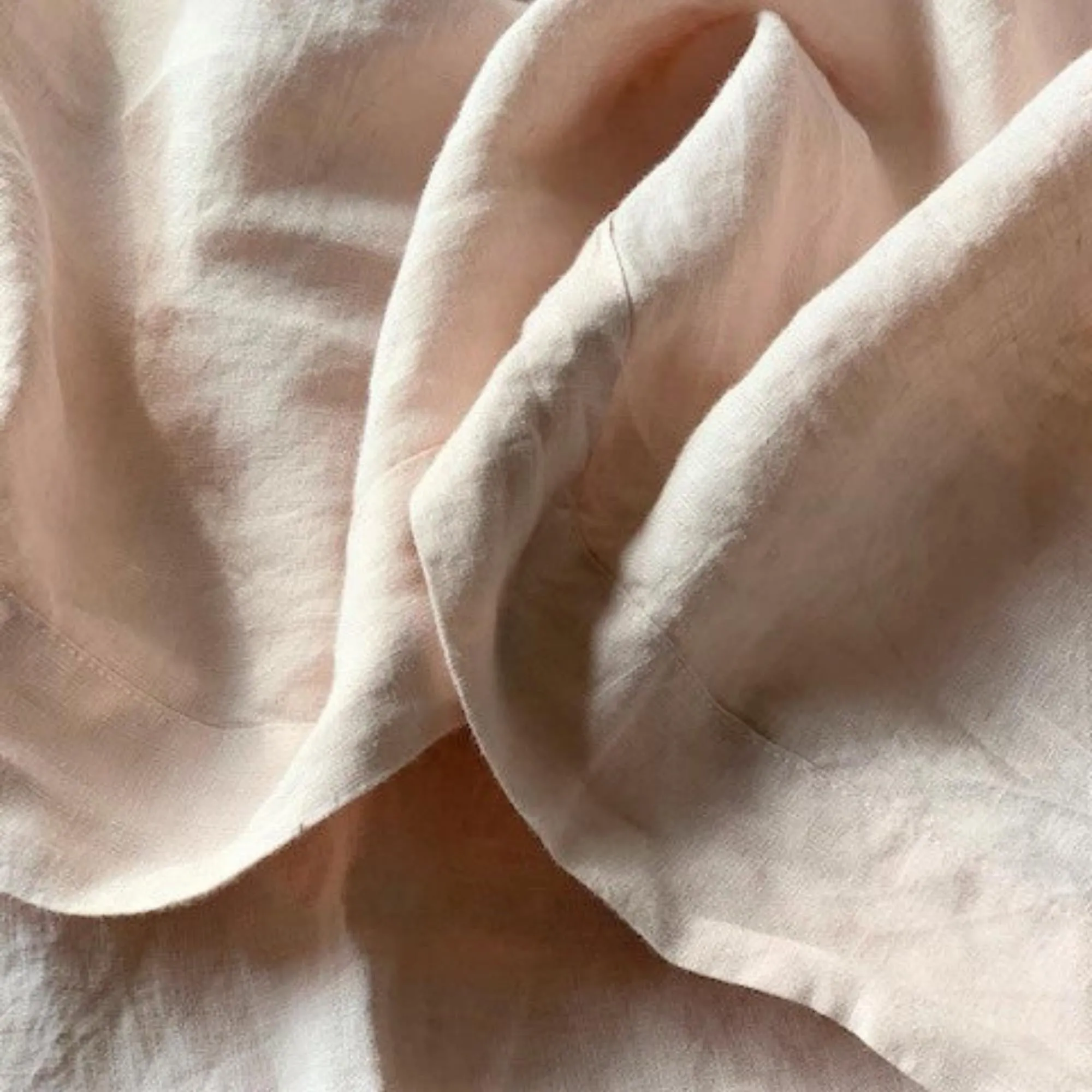 Blush Pink Linen Cot Flat Sheet
