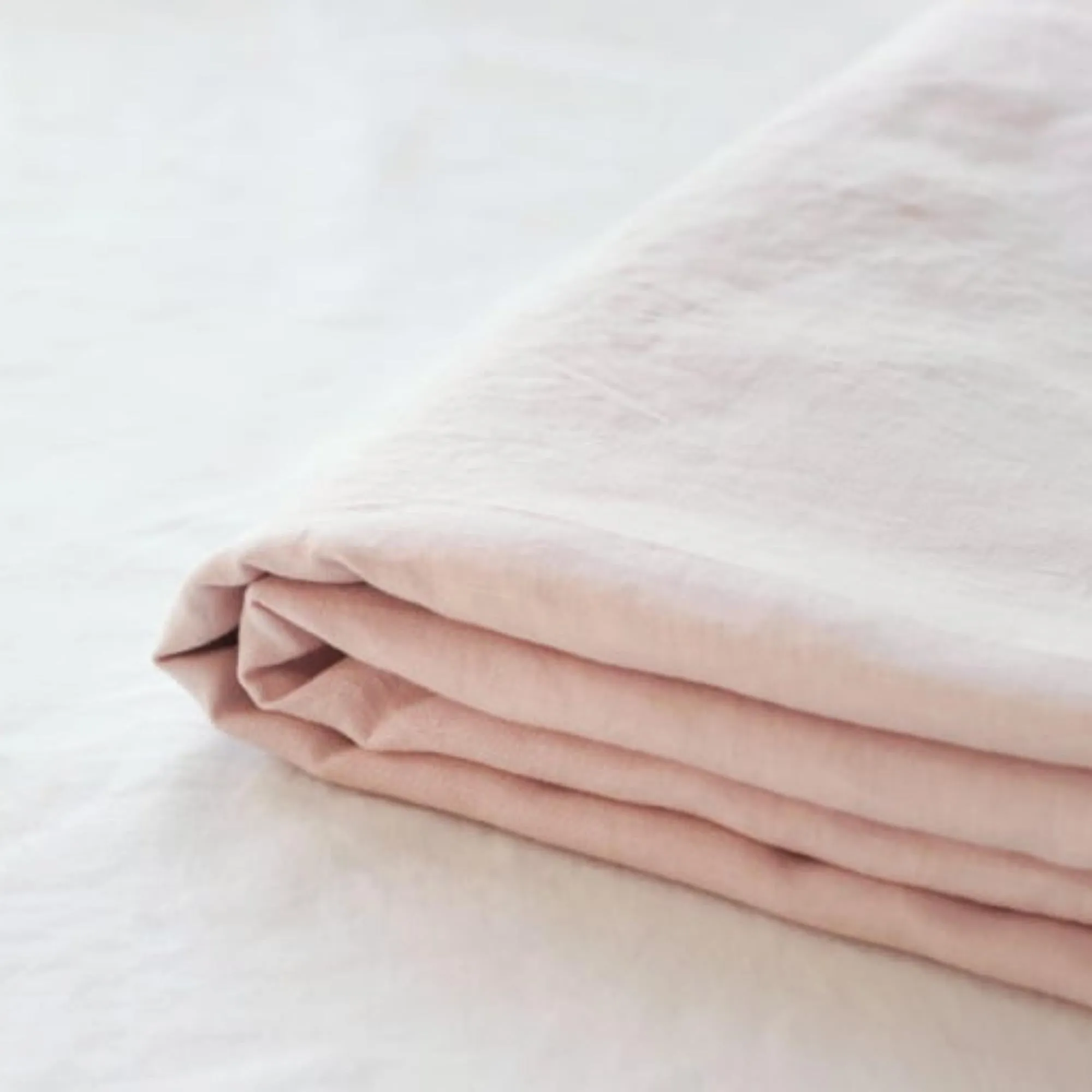 Blush Pink Linen Cot Flat Sheet