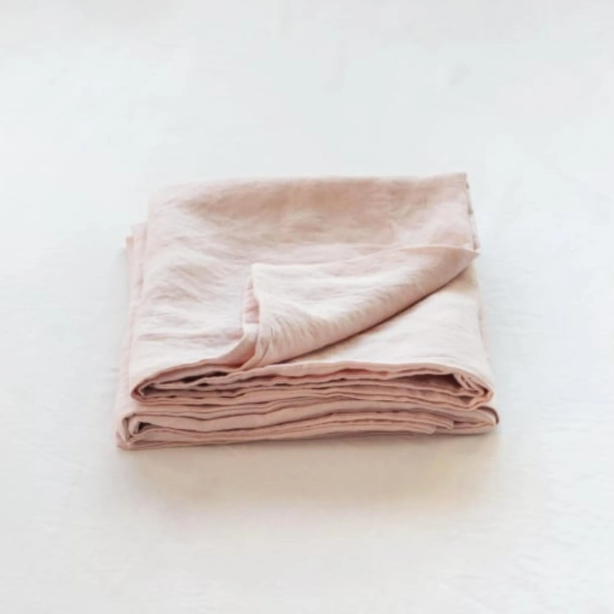 Blush Pink Linen Cot Flat Sheet