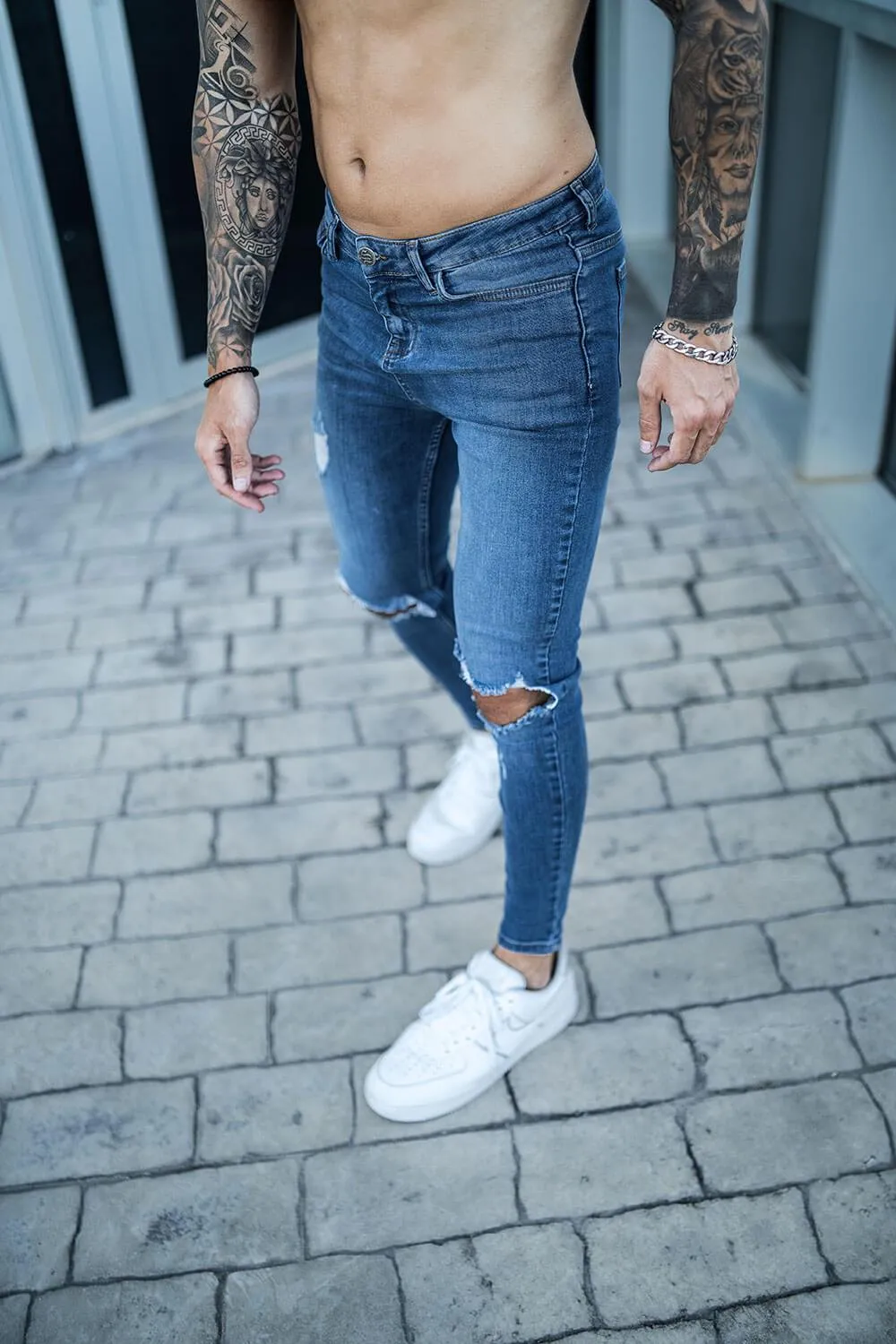 Destroyed Jeans - Dark Blue