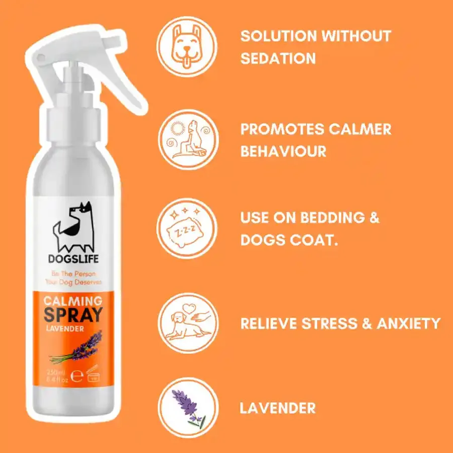 Dogslife Lavender Scented Dog Calming Spray - Relieves Stress & Anxiety