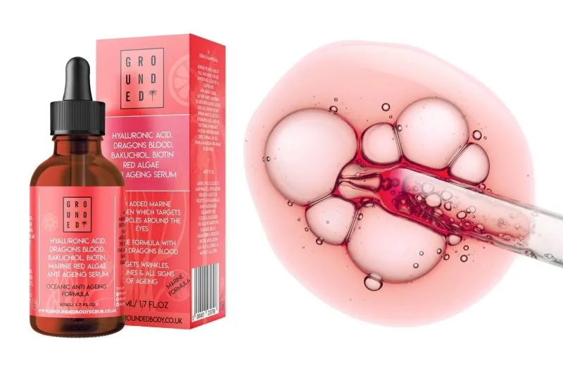 Grounded Beauty Dragons Blood, Bakuchiol, Biotin, Marine Collagen, Algae Ha Serum